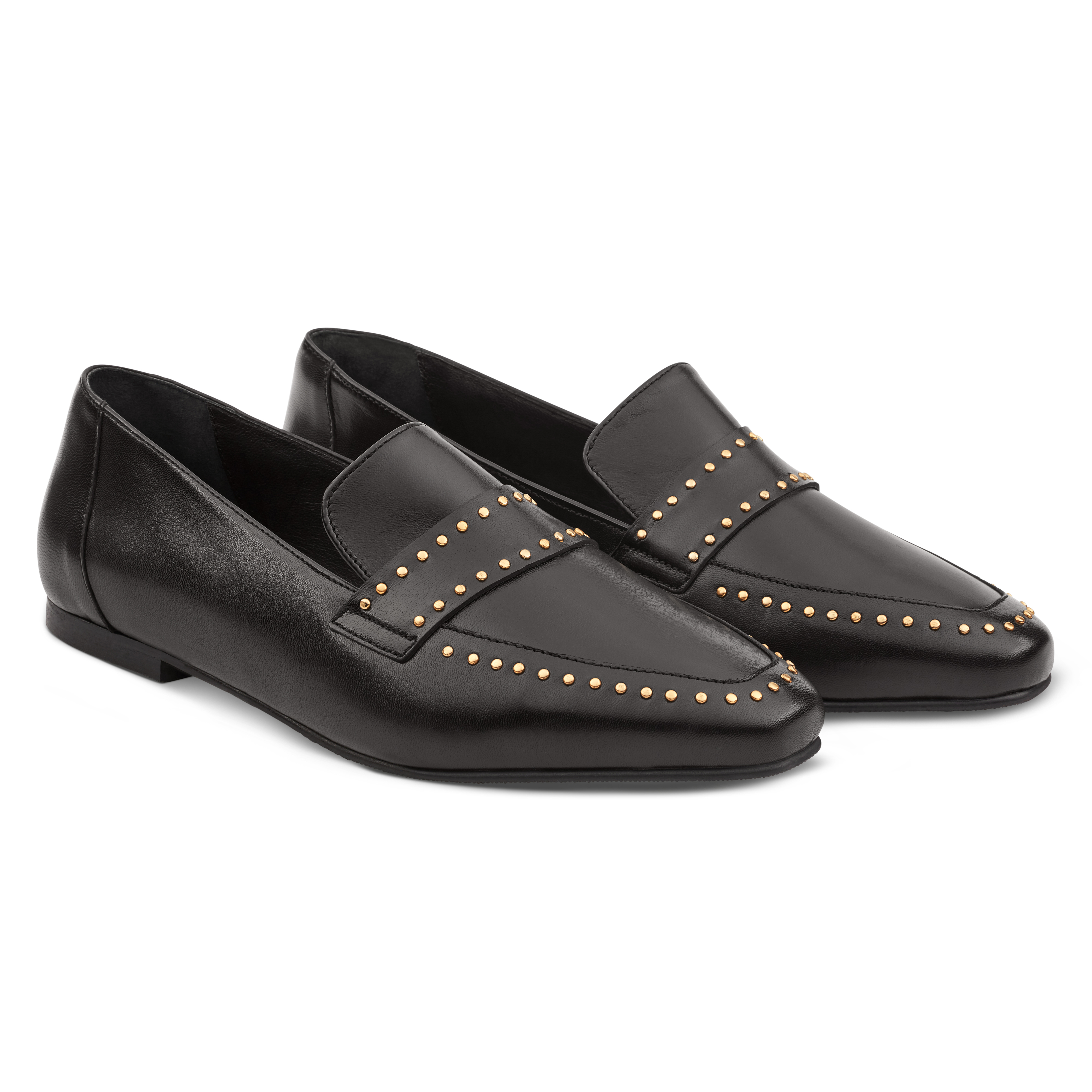 Loafer Mit Nieten Schwarz