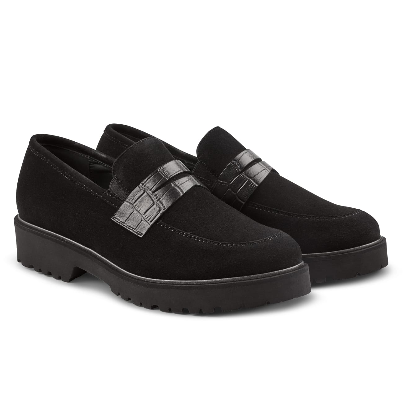 Premium Loafer mit Profilsohle Schwarz – modischer und bequemer Schuh für Hallux valgus und empfindliche Füße von LaShoe.de