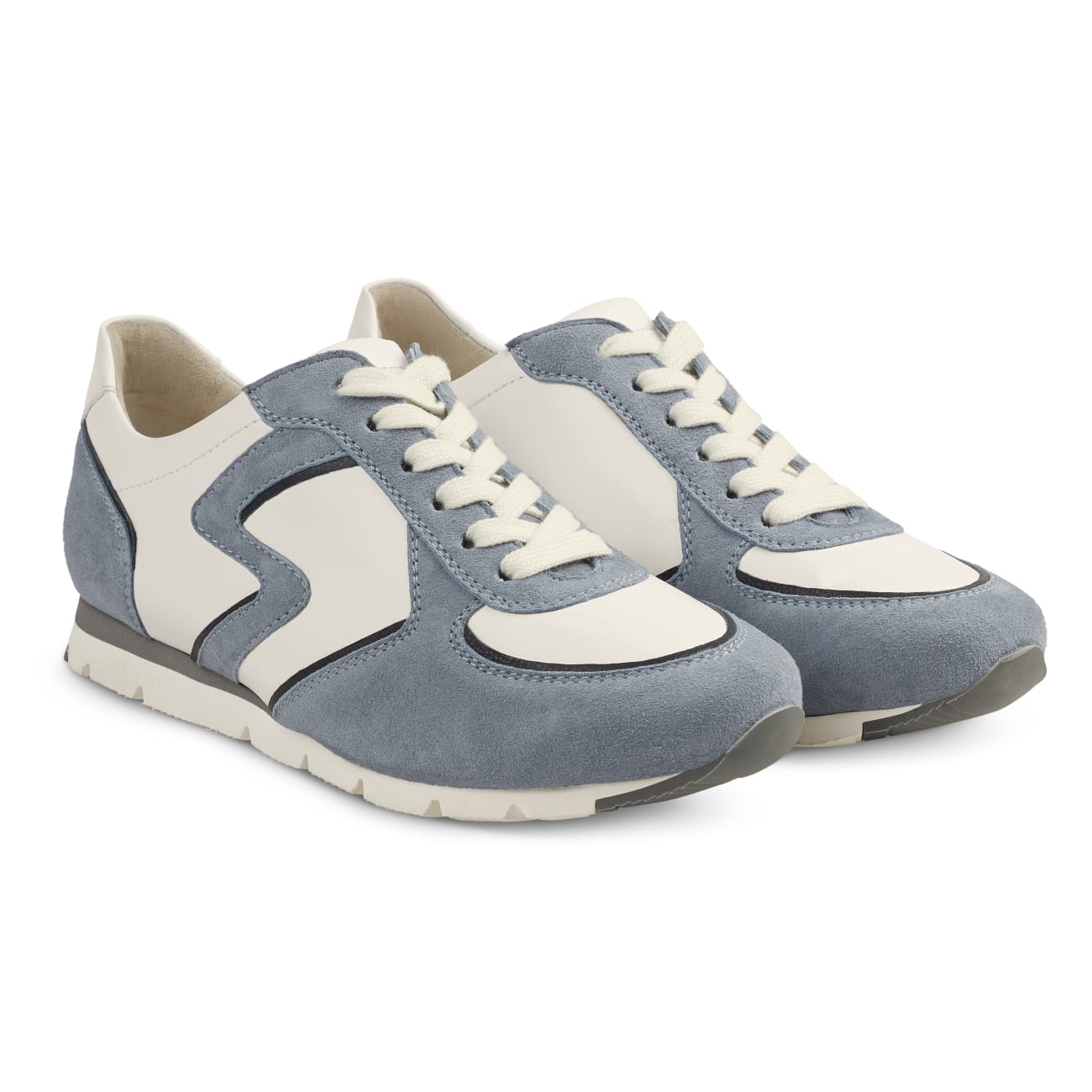 Premium Sneaker Colourline Weiß/Hellblau – modischer und bequemer Schuh für Hallux valgus und empfindliche Füße von LaShoe.de