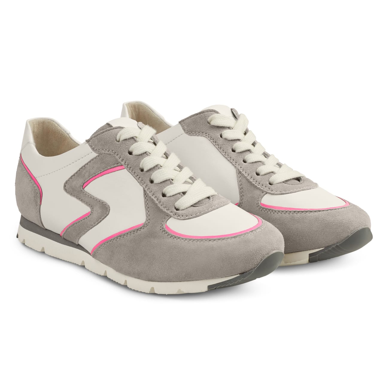 Premium Sneaker Colourline Weiß/Grau – modischer und bequemer Schuh für Hallux valgus und empfindliche Füße von LaShoe.de