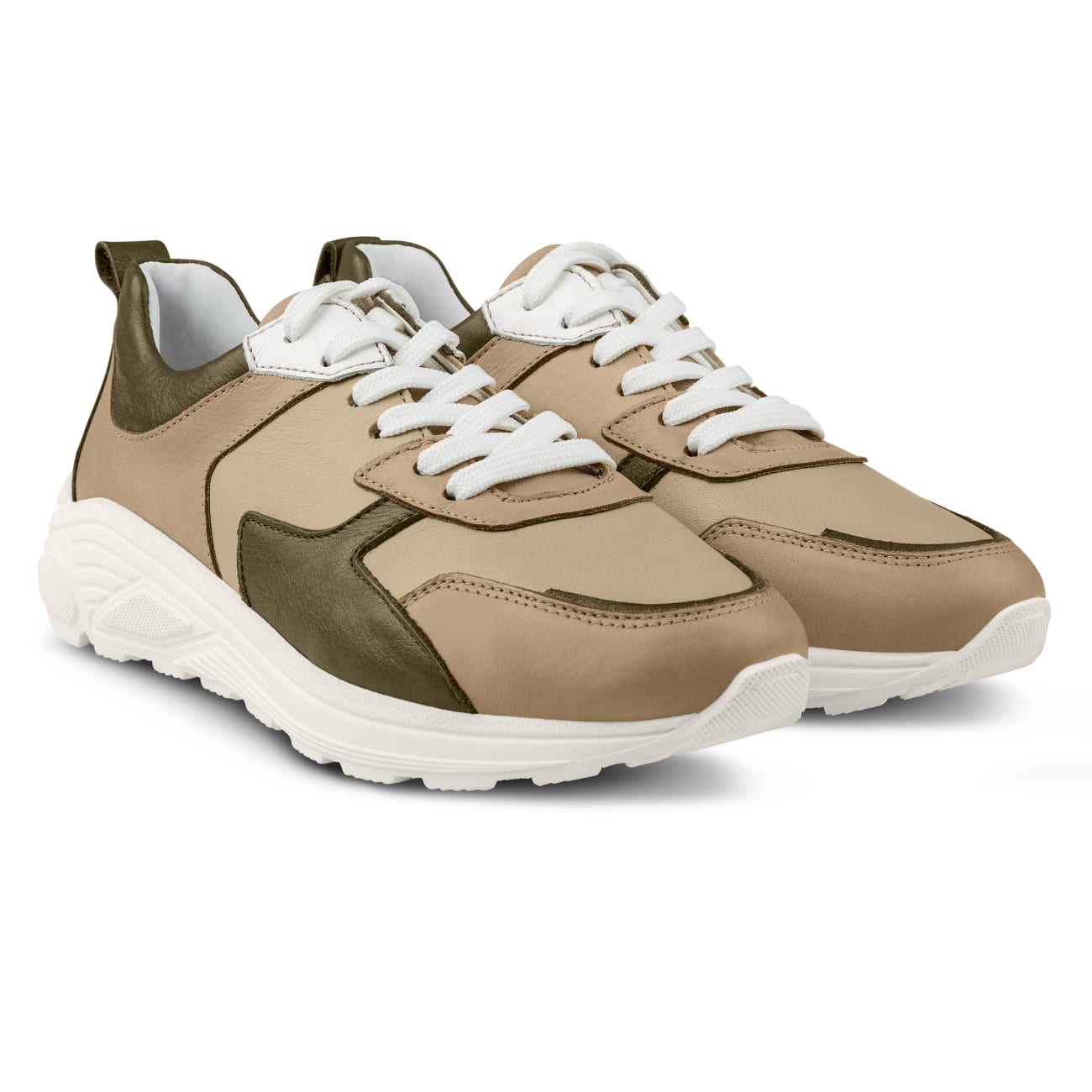 Chunky Sneaker Khaki – modischer und bequemer Schuh für Hallux valgus und empfindliche Füße von LaShoe.de