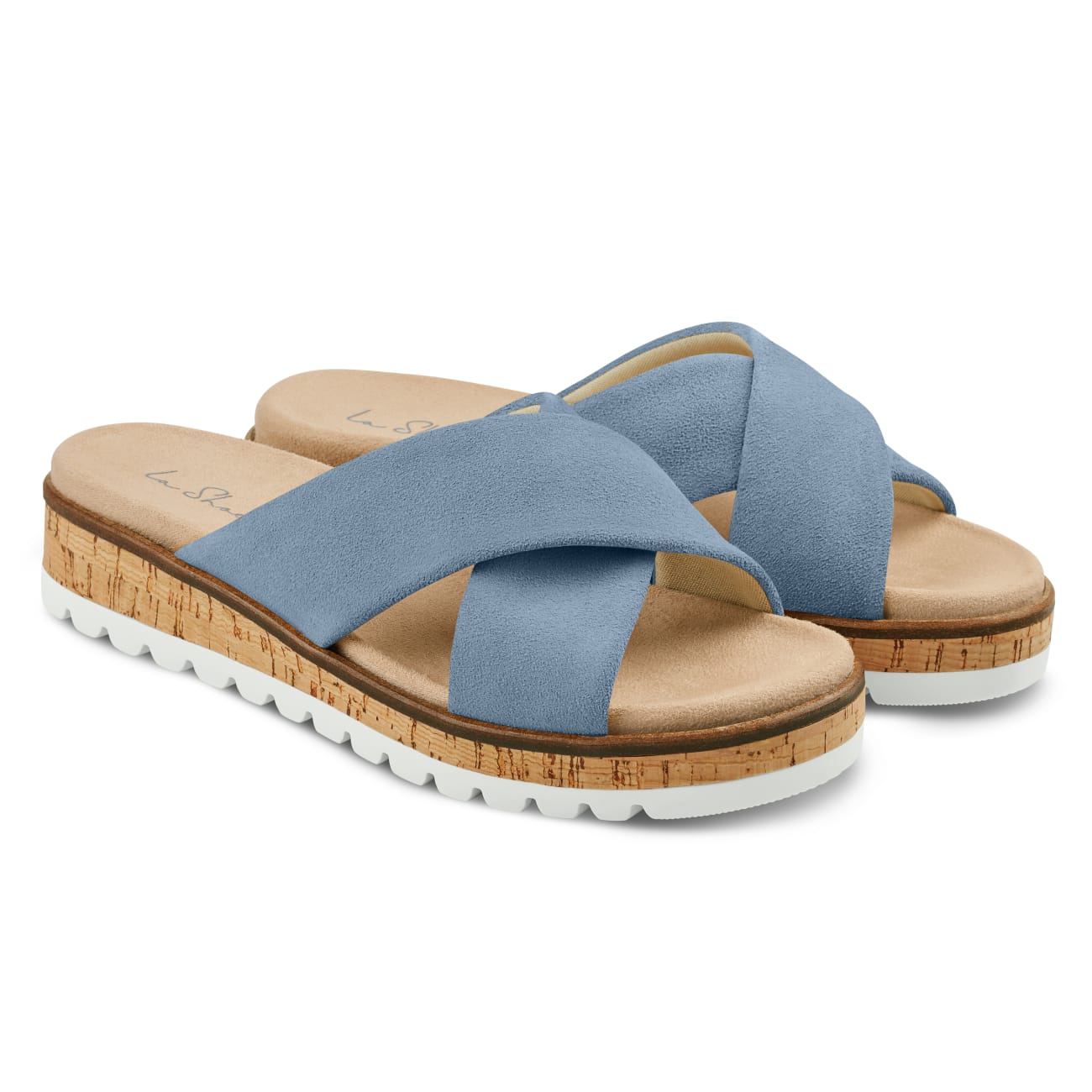 Pantolette mit Kreuzriemen Bleu – modischer und bequemer Schuh für Hallux valgus und empfindliche Füße von LaShoe.de