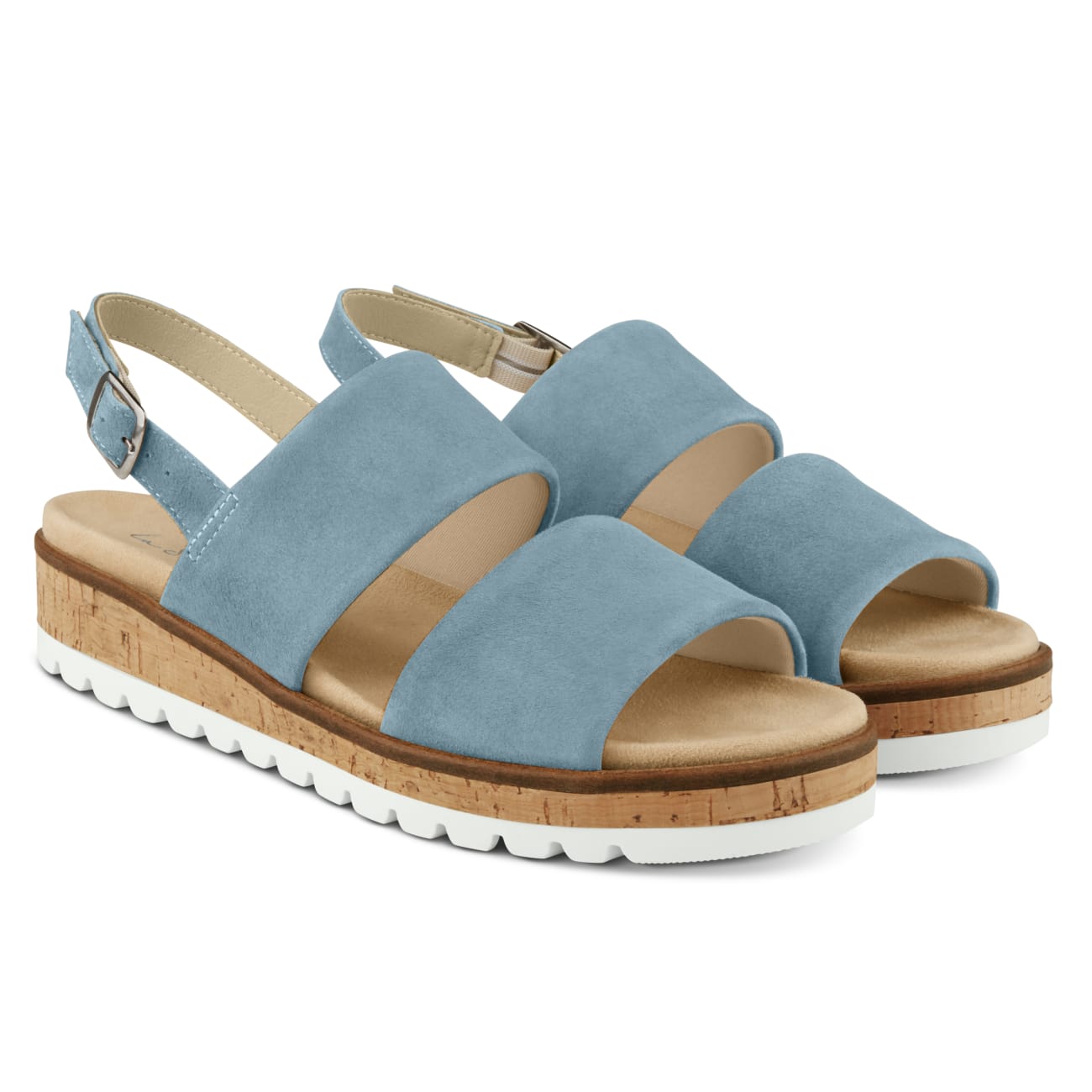 Sandale mit Doppelriemen Bleu – modischer und bequemer Schuh für Hallux valgus und empfindliche Füße von LaShoe.de
