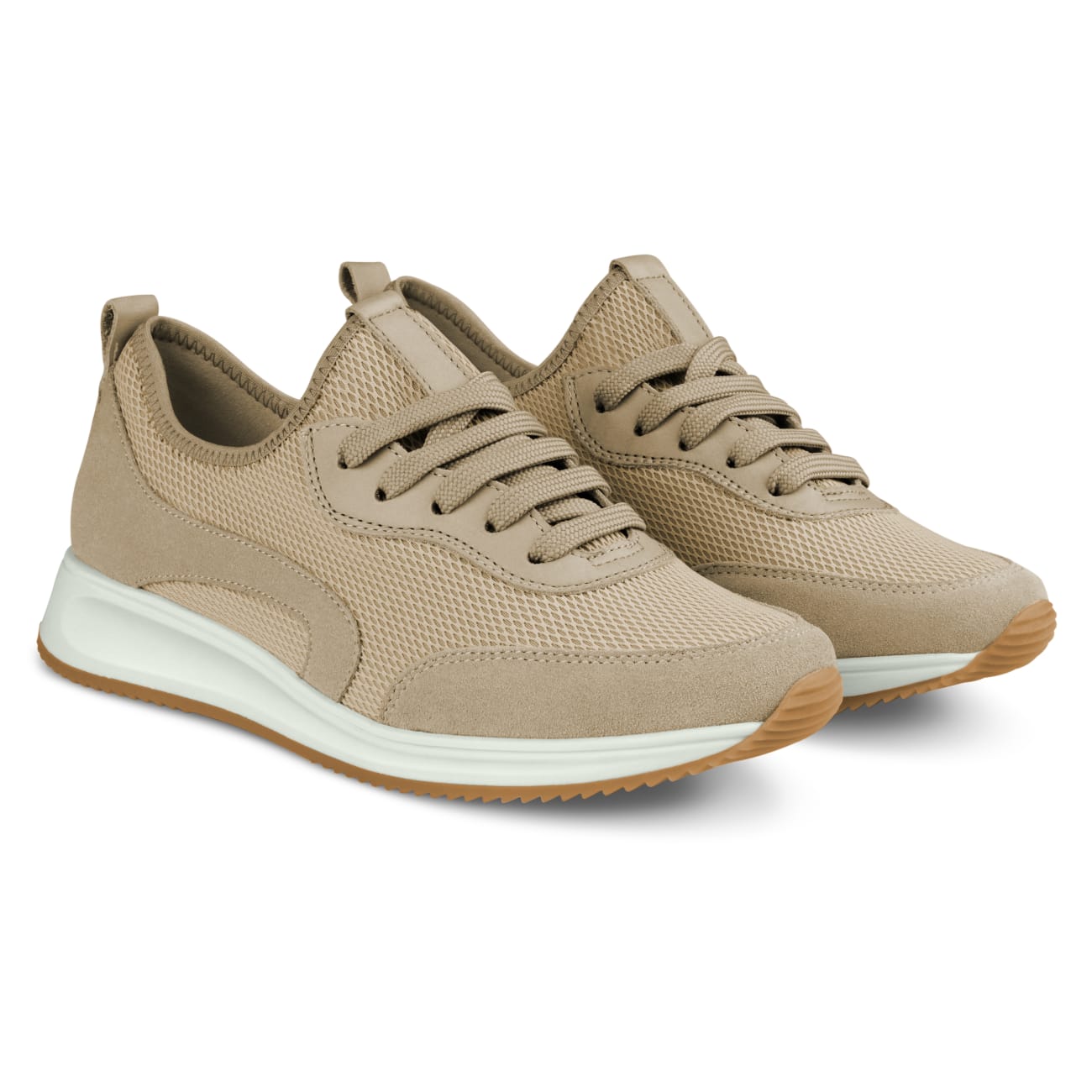 Soft Sneaker Materialmix Beige – modischer und bequemer Schuh für Hallux valgus und empfindliche Füße von LaShoe.de