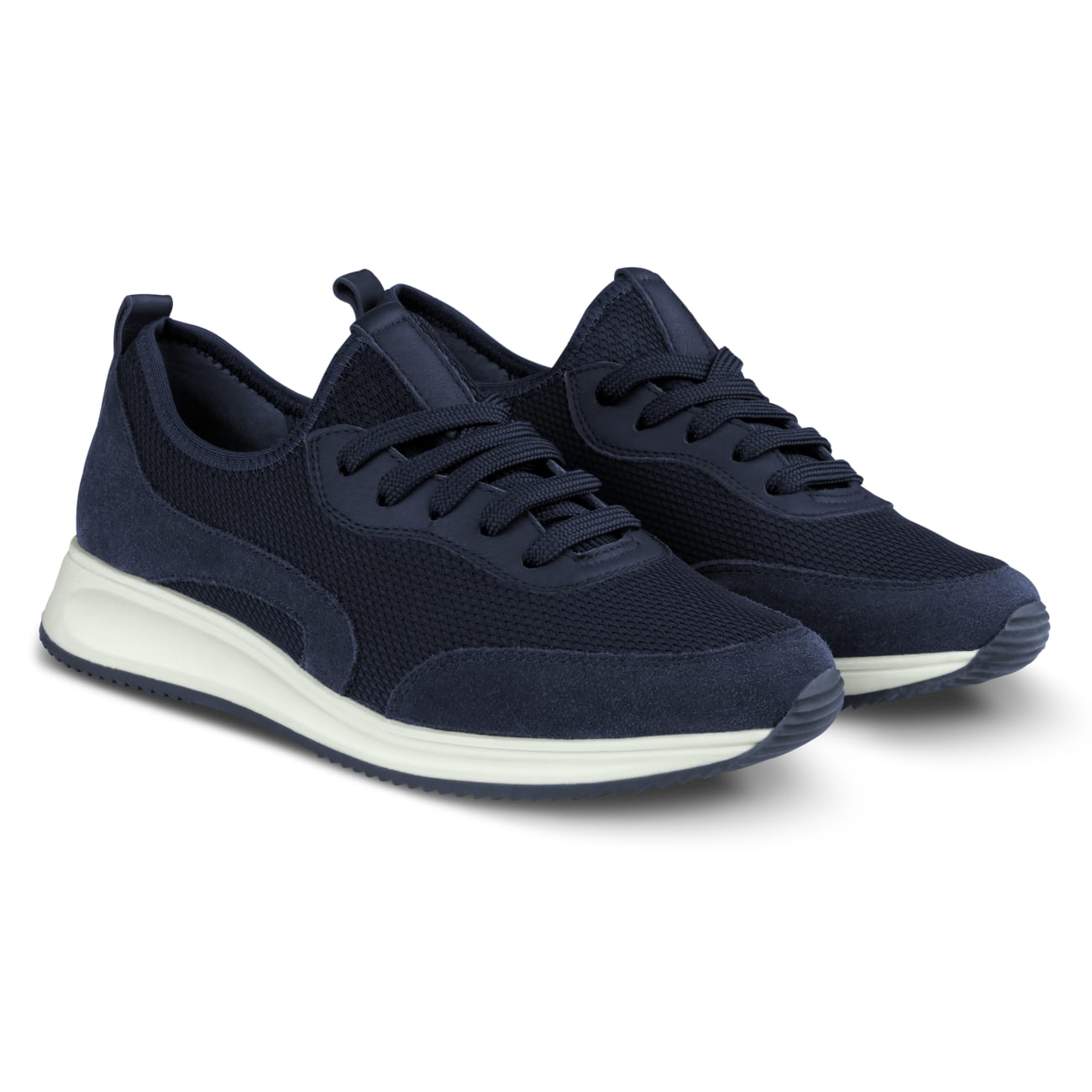 Soft Sneaker Materialmix Marine – modischer und bequemer Schuh für Hallux valgus und empfindliche Füße von LaShoe.de