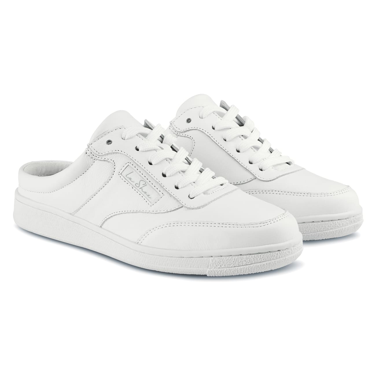 Mule Sneaker Tennis Style Weiß – modischer und bequemer Schuh für Hallux valgus und empfindliche Füße von LaShoe.de