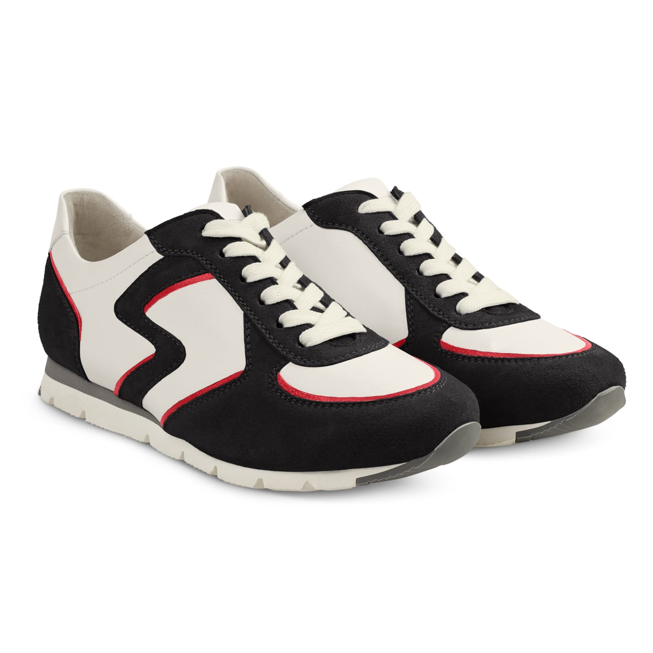 Premium Sneaker Colourline Weiß/Schwarz – modischer und bequemer Schuh für Hallux valgus und empfindliche Füße von LaShoe.de