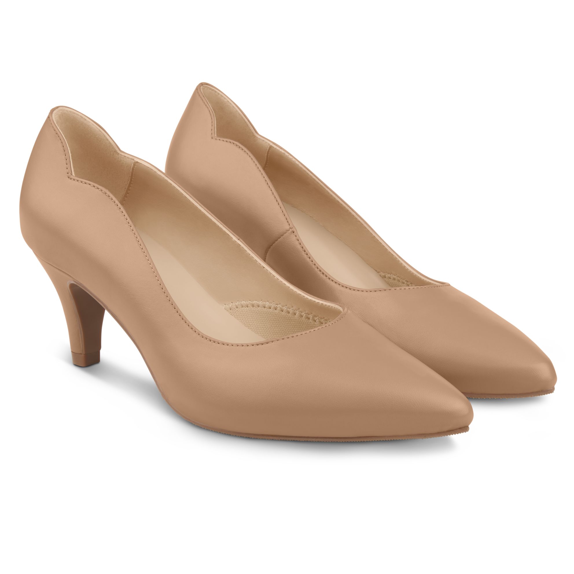 Pumps Mit Geschwungenem Ausschnitt Nude