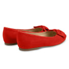Peeptoe Ballerina mit Schleife Rot – modischer und bequemer Schuh für Hallux valgus und empfindliche Füße von LaShoe.de