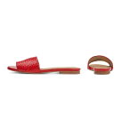 Pantolette mit geflochtenem Riemen Rot – modischer und bequemer Schuh für Hallux valgus und empfindliche Füße von LaShoe.de