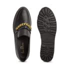 Premium Loafer mit Kettendetail Schwarz – modischer und bequemer Schuh für Hallux valgus und empfindliche Füße von LaShoe.de