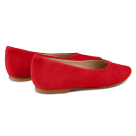 Pointy Ballerina Velours Rot – modischer und bequemer Schuh für Hallux valgus und empfindliche Füße von LaShoe.de