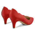 Pumps mit geschwungenem Ausschnitt Velours Rot – modischer und bequemer Schuh für Hallux valgus und empfindliche Füße von LaShoe.de