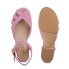 Peeptoe Sandale mit Cut-Outs Violett – modischer und bequemer Schuh für Hallux valgus und empfindliche Füße von LaShoe.de