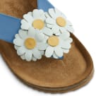 Zehentrenner mit Gänseblümchen Bleu – modischer und bequemer Schuh für Hallux valgus und empfindliche Füße von LaShoe.de
