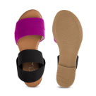 Sandale mit Stretchriemen Schwarz/Magenta – modischer und bequemer Schuh für Hallux valgus und empfindliche Füße von LaShoe.de