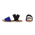 Sandale mit Stretchriemen Schwarz/Royal – modischer und bequemer Schuh für Hallux valgus und empfindliche Füße von LaShoe.de