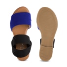 Sandale mit Stretchriemen Schwarz/Royal – modischer und bequemer Schuh für Hallux valgus und empfindliche Füße von LaShoe.de