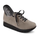 Premium Sneaker mit Lammfell Taupe – modischer und bequemer Schuh für Hallux valgus und empfindliche Füße von LaShoe.de