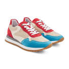 Sneaker Colourblocking Rot/Blau – modischer und bequemer Schuh für Hallux valgus und empfindliche Füße von LaShoe.de