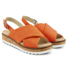 Sandale mit Kreuzriemen Orange – modischer und bequemer Schuh für Hallux valgus und empfindliche Füße von LaShoe.de