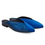 Mule Spitz mit Kroko Blau – modischer und bequemer Schuh für Hallux valgus und empfindliche Füße von LaShoe.de