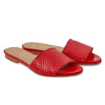 Pantolette mit geflochtenem Riemen Rot – modischer und bequemer Schuh für Hallux valgus und empfindliche Füße von LaShoe.de