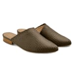 Premium Mule geflochten Khaki – modischer und bequemer Schuh für Hallux valgus und empfindliche Füße von LaShoe.de