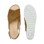 Sandale mit Kreuzriemen Cognac – modischer und bequemer Schuh für Hallux valgus und empfindliche Füße von LaShoe.de