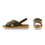 Sandale mit Kreuzriemen Khaki – modischer und bequemer Schuh für Hallux valgus und empfindliche Füße von LaShoe.de