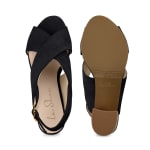 Sandalette mit Korkabsatz Schwarz – modischer und bequemer Schuh für Hallux valgus und empfindliche Füße von LaShoe.de