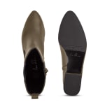 Chelsea-Stiefelette mit hohem Schaft Khaki – modischer und bequemer Schuh für Hallux valgus und empfindliche Füße von LaShoe.de