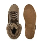 Sneaker mit Lammfell im Hiking Style Braun – modischer und bequemer Schuh für Hallux valgus und empfindliche Füße von LaShoe.de