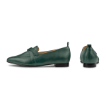Loafer Spitz mit Schleifendetail Dunkelgrün – modischer und bequemer Schuh für Hallux valgus und empfindliche Füße von LaShoe.de