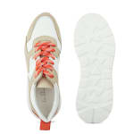 Chunky Sneaker Beige/Orange – modischer und bequemer Schuh für Hallux valgus und empfindliche Füße von LaShoe.de