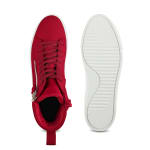 High Top Sneaker mit Zipper Rot – modischer und bequemer Schuh für Hallux valgus und empfindliche Füße von LaShoe.de
