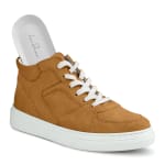 Plateau Sneaker Ankle Top Cognac – modischer und bequemer Schuh für Hallux valgus und empfindliche Füße von LaShoe.de