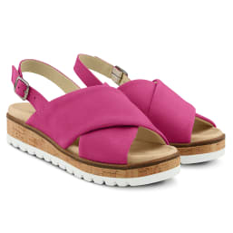Sandale mit Kreuzriemen Pink