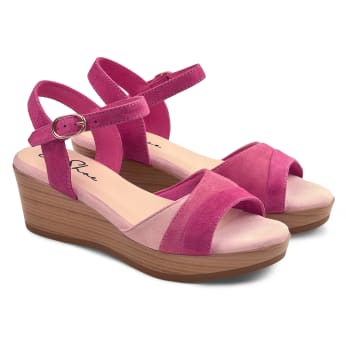 Sandale auf Keilabsatz Pink