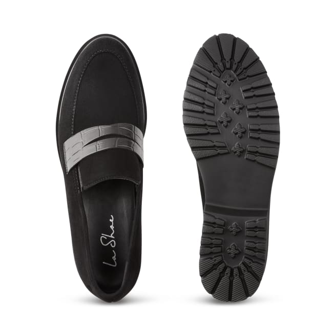 Premium Loafer mit Profilsohle Schwarz – modischer und bequemer Schuh für Hallux valgus und empfindliche Füße von LaShoe.de