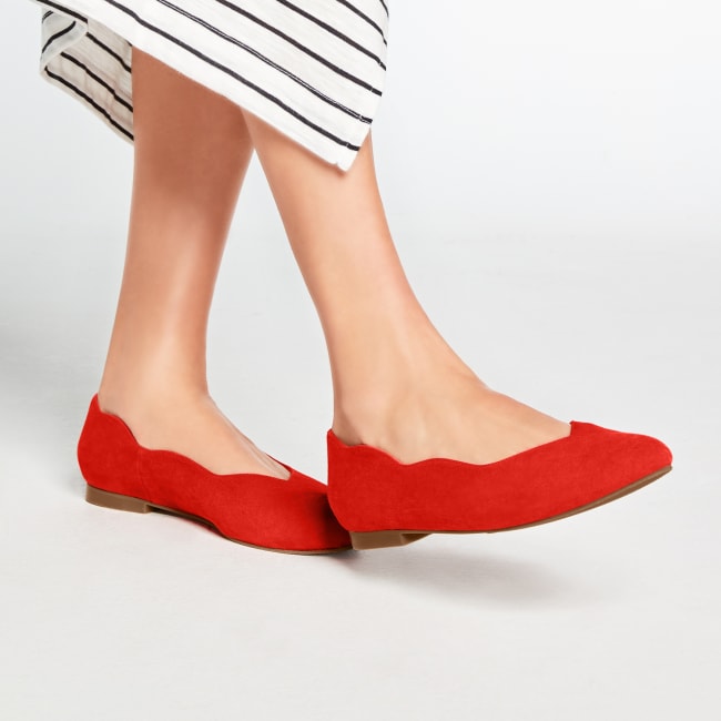 Ballerina Wave Rot – modischer und bequemer Schuh für Hallux valgus und empfindliche Füße von LaShoe.de