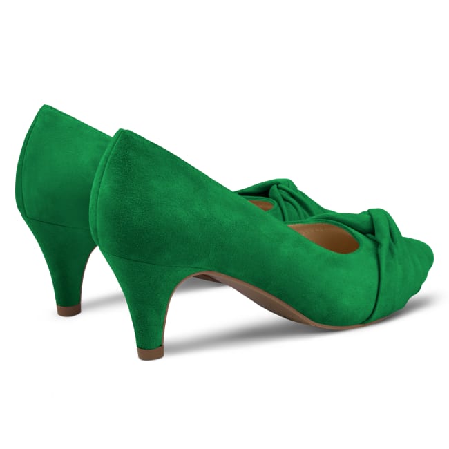 Pumps mit Knotendetail Grün – modischer und bequemer Schuh für Hallux valgus und empfindliche Füße von LaShoe.de