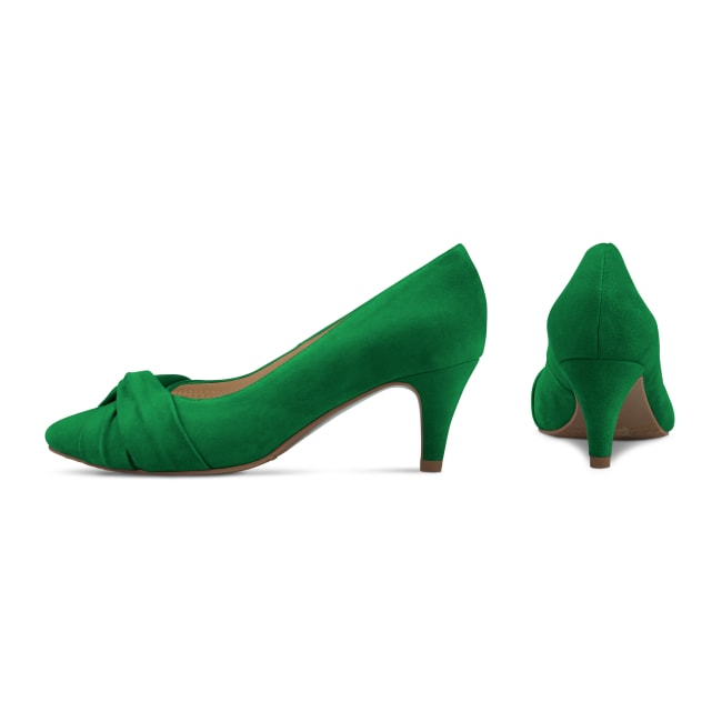 Pumps mit Knotendetail Grün – modischer und bequemer Schuh für Hallux valgus und empfindliche Füße von LaShoe.de