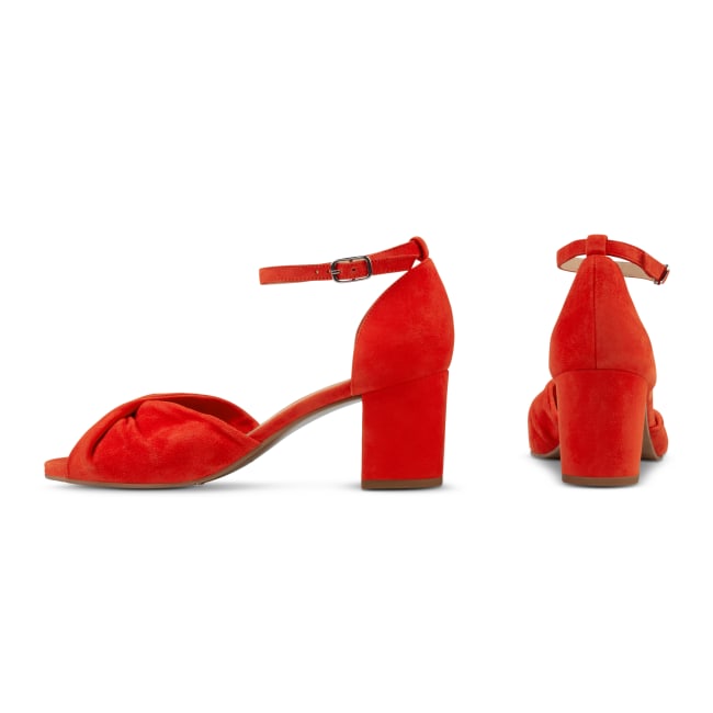 Riemchensandale getwistet Rot – modischer und bequemer Schuh für Hallux valgus und empfindliche Füße von LaShoe.de