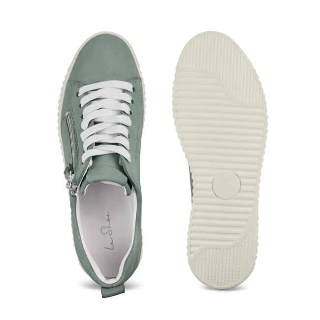 Sneaker Retro mit Zipper Hellblau – modischer und bequemer Schuh für Hallux valgus und empfindliche Füße von LaShoe.de