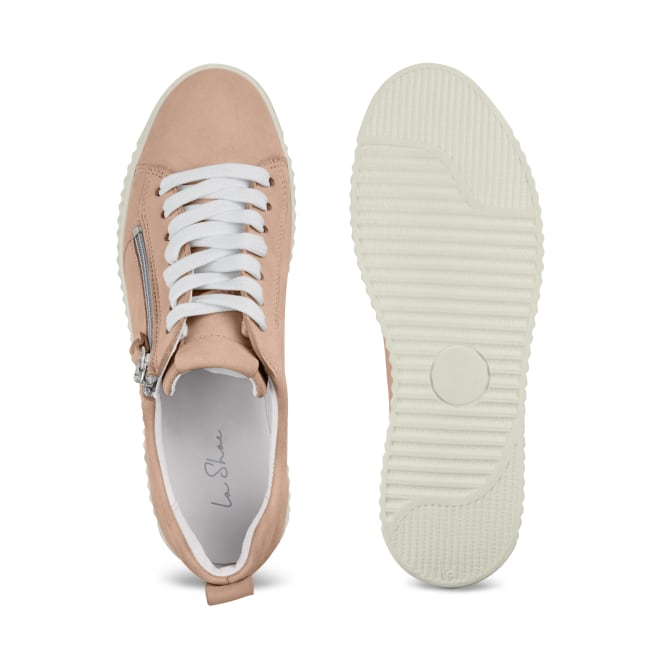 Sneaker Retro mit Zipper Hellrosé – modischer und bequemer Schuh für Hallux valgus und empfindliche Füße von LaShoe.de