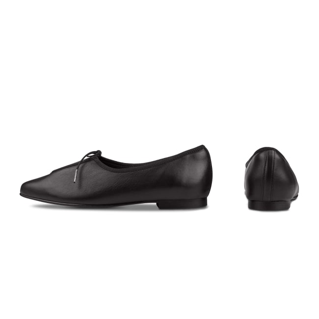 Ballerina Spitz mit Schlaufendetail Schwarz – modischer und bequemer Schuh für Hallux valgus und empfindliche Füße von LaShoe.de