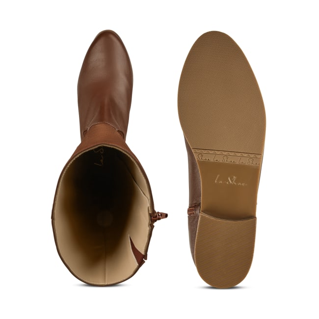Stiefel Materialmix mit Schnalle Braun – modischer und bequemer Schuh für Hallux valgus und empfindliche Füße von LaShoe.de