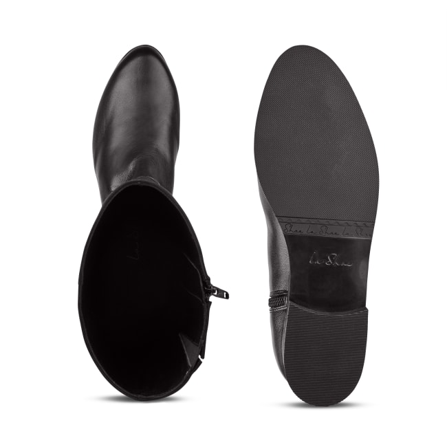 Stiefel Materialmix mit Schnalle Schwarz – modischer und bequemer Schuh für Hallux valgus und empfindliche Füße von LaShoe.de