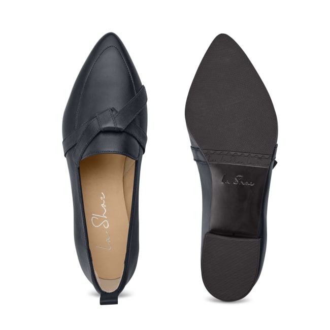 Loafer Spitz mit Schleifendetail Marine – modischer und bequemer Schuh für Hallux valgus und empfindliche Füße von LaShoe.de
